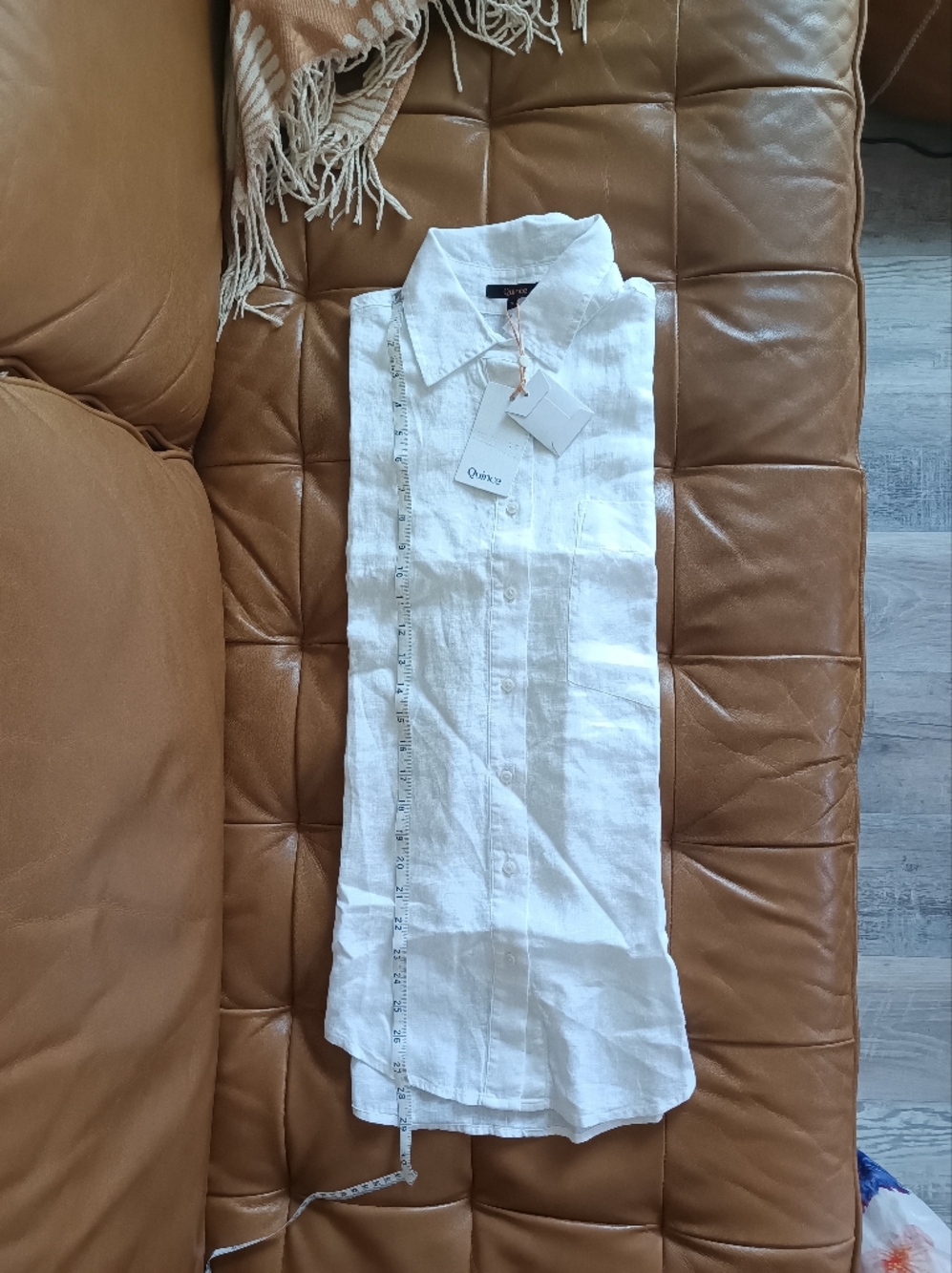 Quince Womens 100% European Linen  Shirt White S - Picture 3 of 9